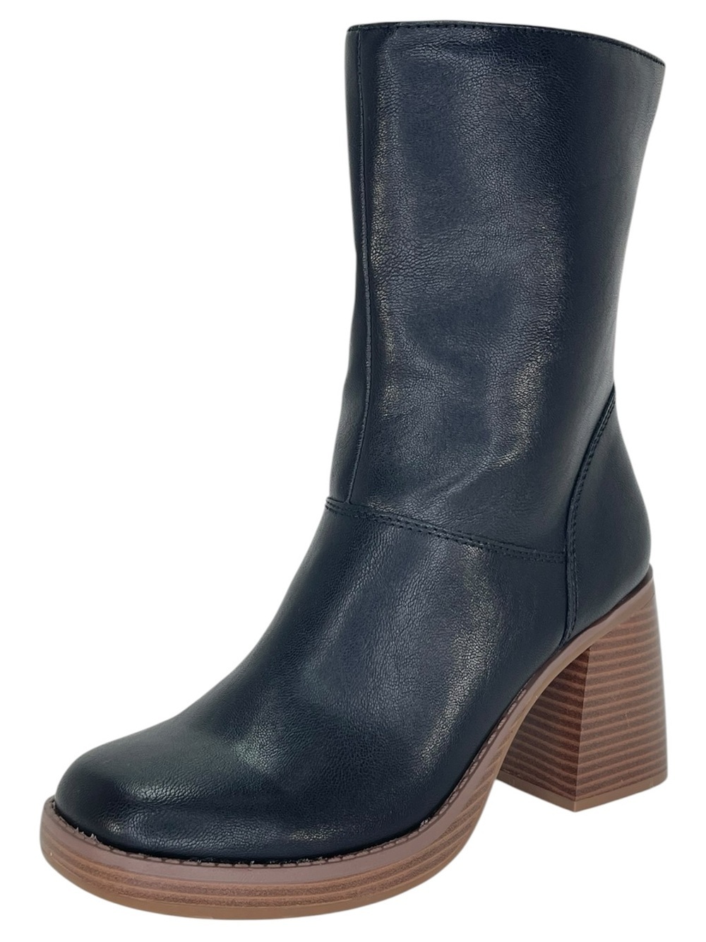 Sun + Stone Aleenn Black Faux Leather High Top Womens Ankle Boots Size 7M - Picture 2 of 13